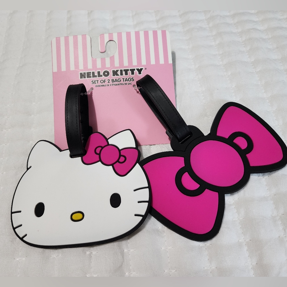 Hello Kitty Luggage Tag Set Hello Kitty & Bow NEW